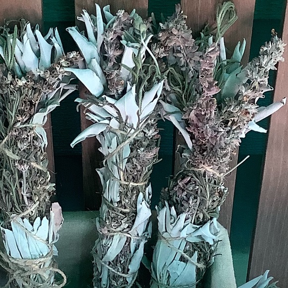 White Sage with Lavender 10”Organic Natural Boho Home Decor Smudge Stick - Picture 6 of 16